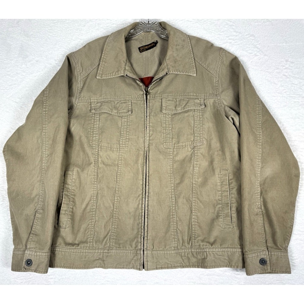 Vintage Billabong Corduroy Jacket Full Zip Beige Mens size XL 90s Surf Skate